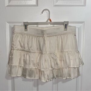 PINK Victoria's Secret Ivory Ruffled Mini Skort